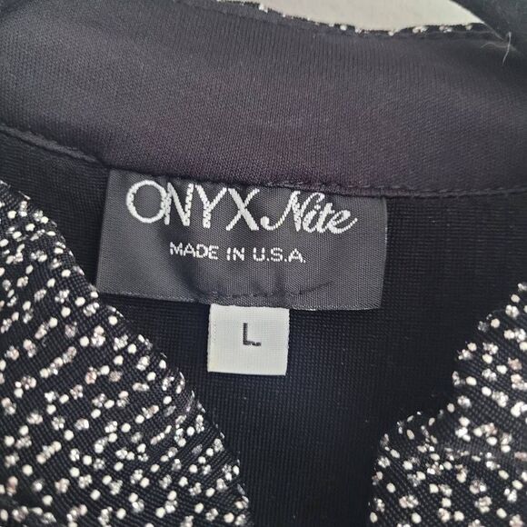 Vintage all over sparkle‎ black cardigan open front faux diamond closure - Picture 4 of 9